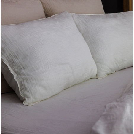 MILOS Taie d'oreiller unie 100 % gaze de coton - Vent du Sud