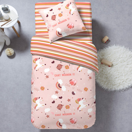LICORNE Parure de couette enfant 100 % coton - Linge Mat