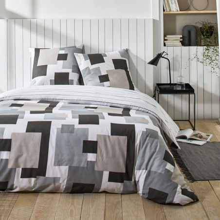 BLOCK Parure de couette 100% coton 57 fils/cm2 - Linge Mat