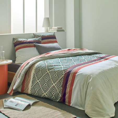 RAYSME Parure de couette 100% coton 57 fils/cm2 - Linge Mat