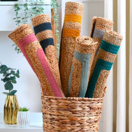 BERY - Tapis de sol 60x90 80% jute - 20% Coton - Stof