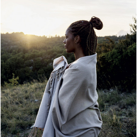 Nid d'abeille Fouta de bain - Vent du Sud - Linge Mat