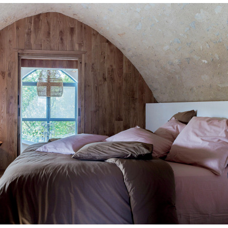 PALACE Housse de couette Uni 100 % coton lavé - Vent du Sud - Linge Mat