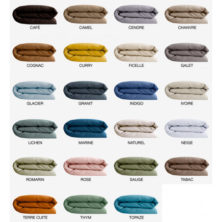 SONATE Housse de couette 100 % lin lavé de Vent du Sud