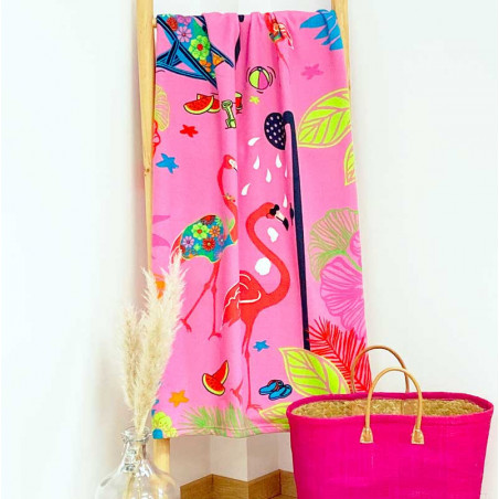 GIRLY Drap de plage enfant en 70x140cm en microfibre - 250g/m² - MAT