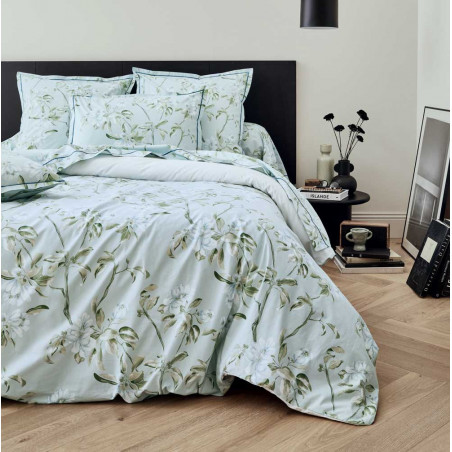 Eléna nil Housse de couette Percale de coton - Tradilinge - Linge Mat