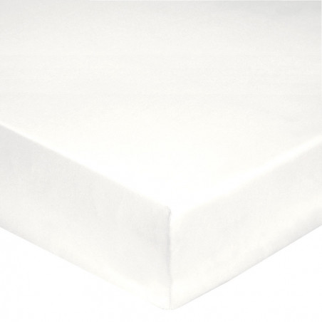 Elena Nil Drap housse uni blanc en Percale de coton - Tradilinge - Linge Mat