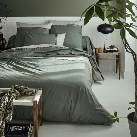 NOA Kaki Housse de couette Percale de coton - Tradilinge - Linge Mat