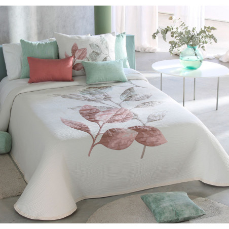 OLBIA Rose Couvre lit Jacquard haut de gamme de Reig Marti - Linge MAT