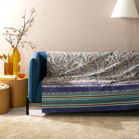 NOTO Grigio G1 Foulard d'ameublement Satin 100 % coton - Bassetti Granfoulard