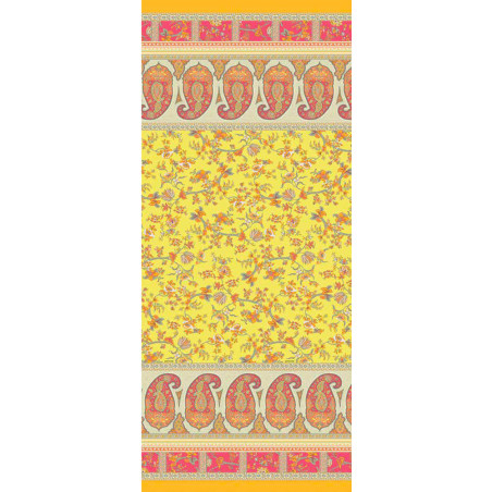 Genova Limone Y1 Foulard d'ameublement Satin 100 % coton - Bassetti Granfoulard