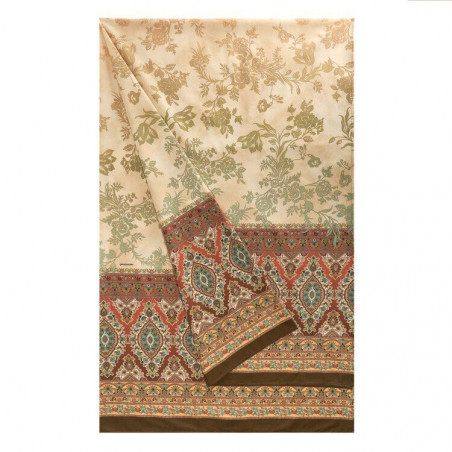 AGRIGENTO Beige V41 Foulard d'ameublement Satin 100 % coton - Bassetti Granfoulard