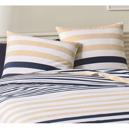 WAVYA Marine Parure de drap 100% coton 57 fils - Linge Mat