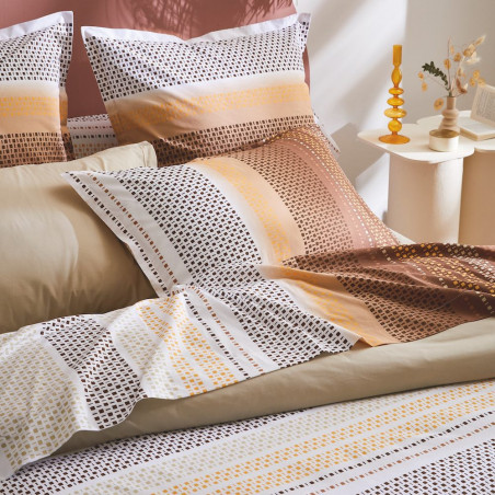 NIAGARA Châtaigne taie d'oreiller et de traversin - Tradilinge