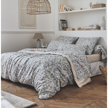 LISON Gris Parure de lit Percale de coton - Tradilinge