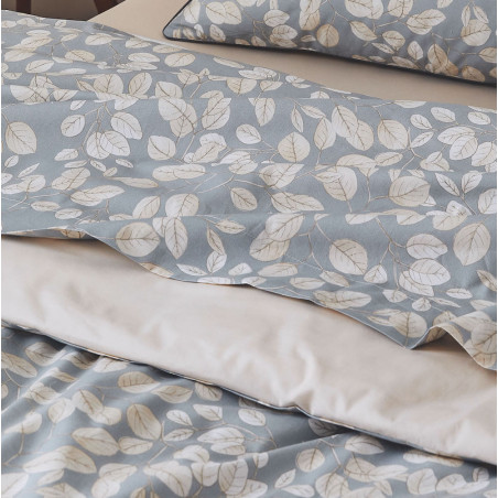 LISON Gris Drap plat Percale de coton - Tradilinge