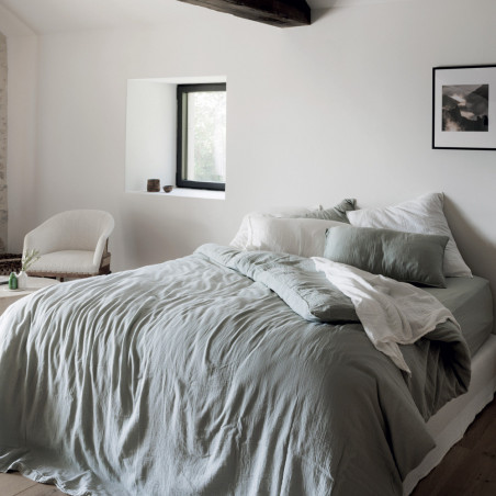 MILOS Housse de couette unie 100 %  gaze de coton - Vent du Sud