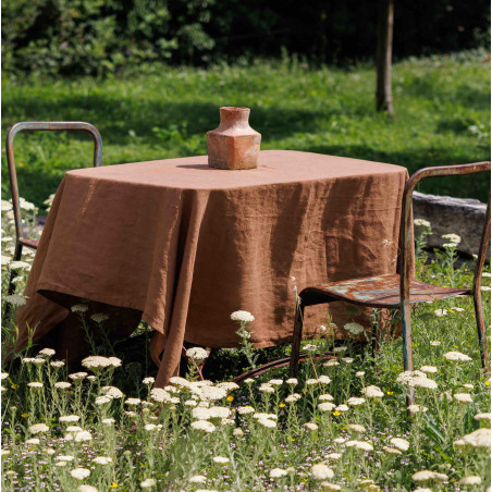 Nappe 55% lin - 45% coton lavée froissée - Vent du sud