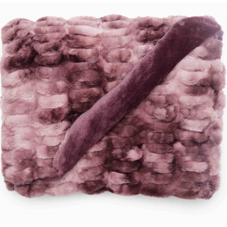 ZIBELINE Prune Plaid effet fourrure - 600 gr/m2- Vent du Sud