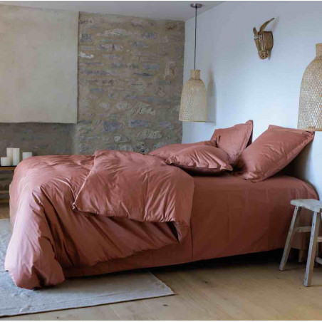 MANOIR Housse de couette Percale unie - Vent du Sud