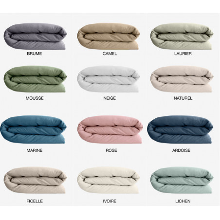 OPERA housse de couette unie en Lin et Coton - Vent du Sud