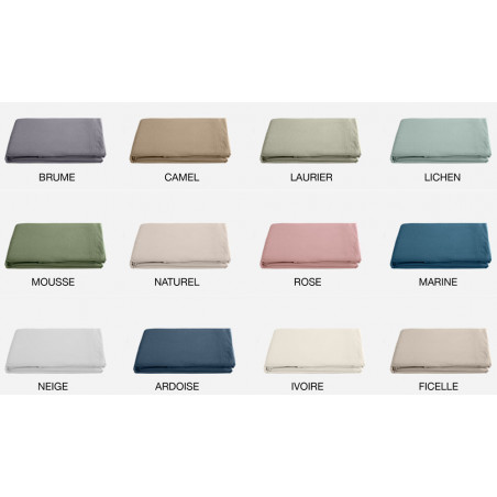 OPERA drap housse uni en Lin et Coton - de Vent du Sud