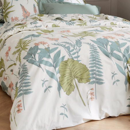 Féerie Sauge Housse de couette Percale de coton - Tradilinge