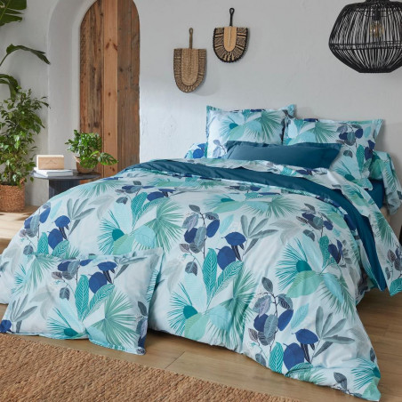 Mooréa Cobalt Parure de lit Percale de coton - Tradilinge
