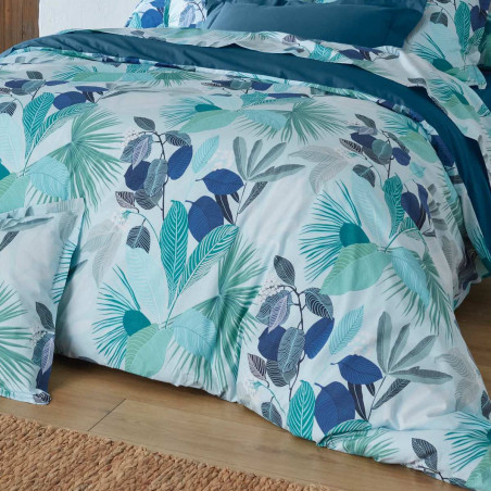 Mooréa Cobalt Housse de couette Percale de coton - Tradilinge