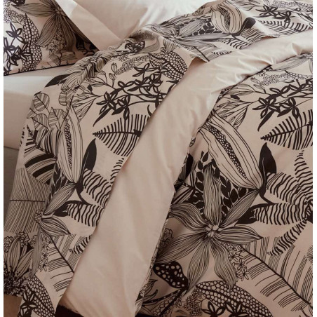 Alba Noir Drap plat Percale de coton - Tradilinge