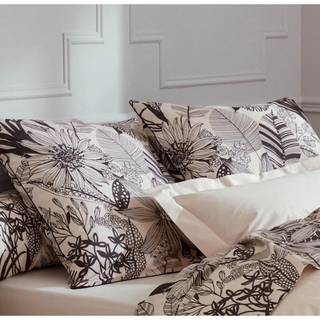 Alba Noir Taie d'oreiller et de traversin Percale de coton - Tradilinge