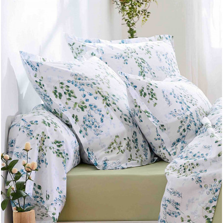 Angèle Tilleul Taie d'oreiller Satin de coton - Tradilinge