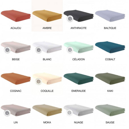 Drap plat en PERCALE unie de Tradilinge