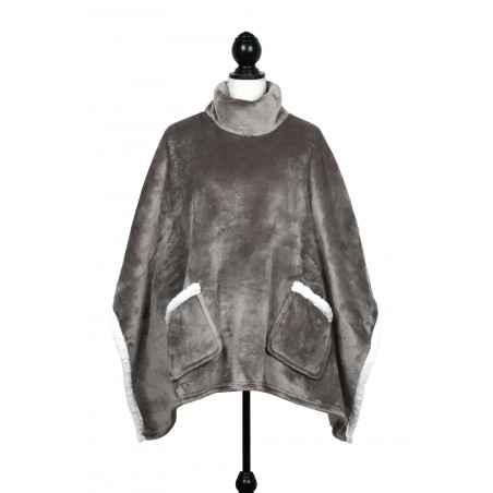 Sweet Plaid Microfibre façon poncho doublé fausse fourrure de STOF Linge Mat