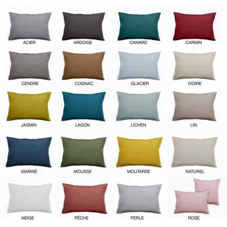 MANOIR taie d'oreiller en Percale unie - Vent du Sud