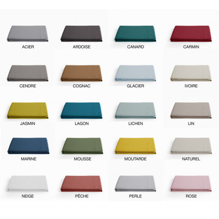 MANOIR drap plat en Percale unie - Vent du Sud