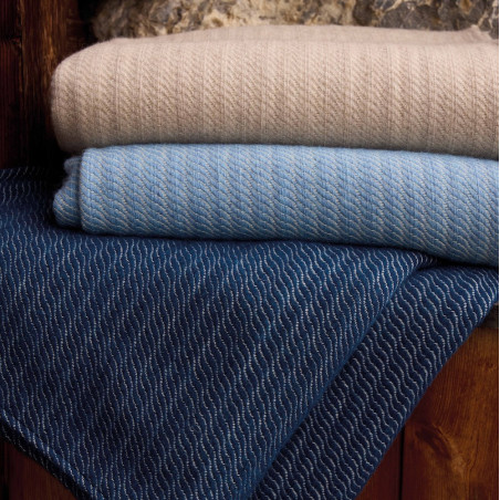 EVIAN Plaid Naturel en pure laine 370gr/m2 - Toison d'Or