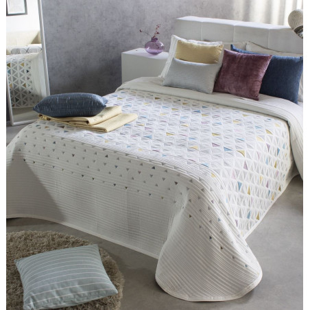 BRYTON Multicolore C.03 Couvre lit Jacquard de Reig Marti -  Linge MAT