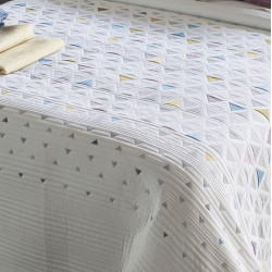 BRYTON Multicolore C.03 Couvre lit Jacquard de Reig Marti -  Linge MAT