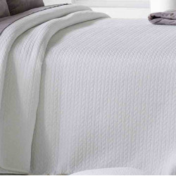 MALONE Blanc C.00 Couvre lit Jacquard de Reig Marti -  Linge MAT