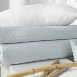 MALONE Bleu C.04 Couvre lit Jacquard de Reig Marti -  Linge MAT