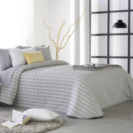 PELTON Gris C.08  Couvre lit Jacquard de Reig Marti -  Linge MAT