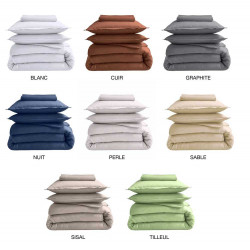 Linge en Satin de coton uni de Tradilinge - fabrication Française - Linge Mat