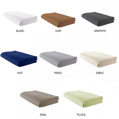 Drap plat en Satin de coton uni de Tradilinge