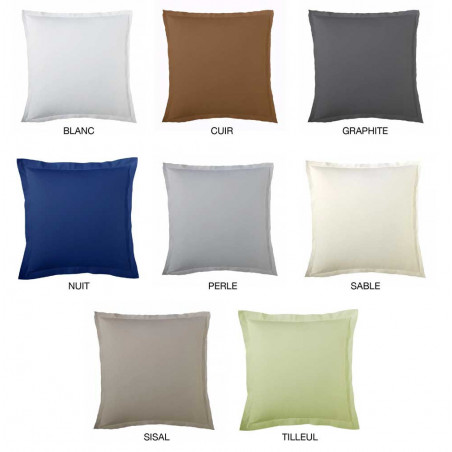 Taie d'oreiller et de traversin en SATIN de coton uni de Tradilinge