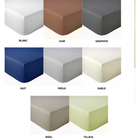 Drap Housse en SATIN de coton uni de Tradilinge