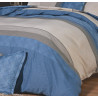 TIAGO Bleu Parure de lit Satin de coton - Tradilinge - Linge Mat