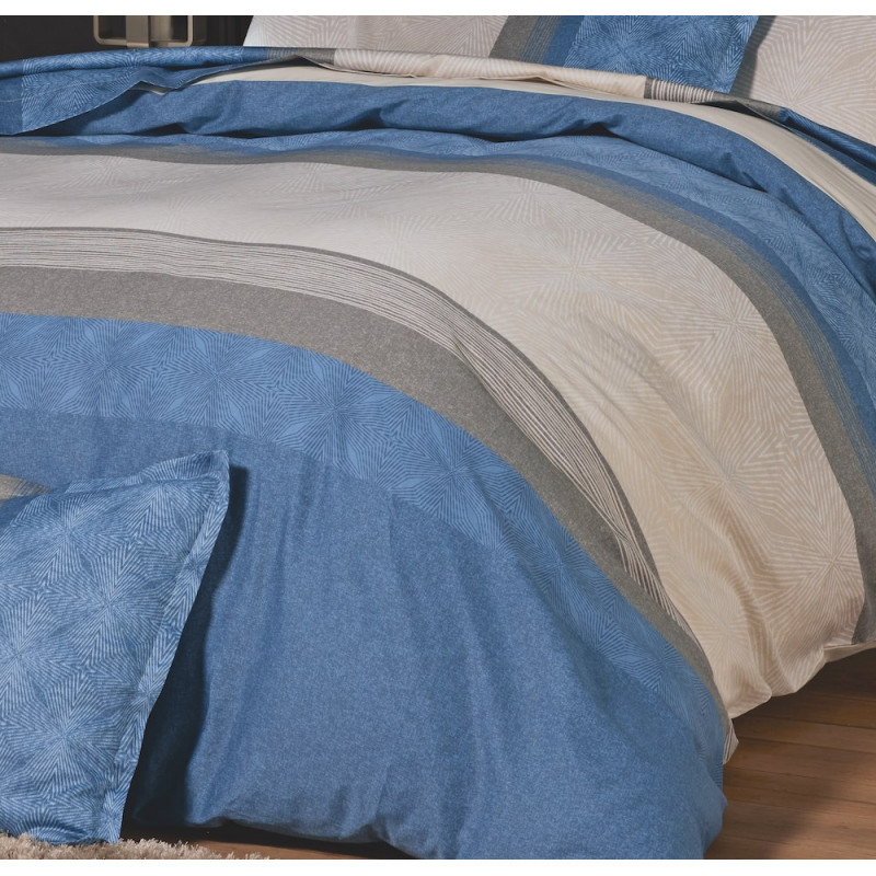 TIAGO Bleu Housse de couette Satin de coton - Tradilinge