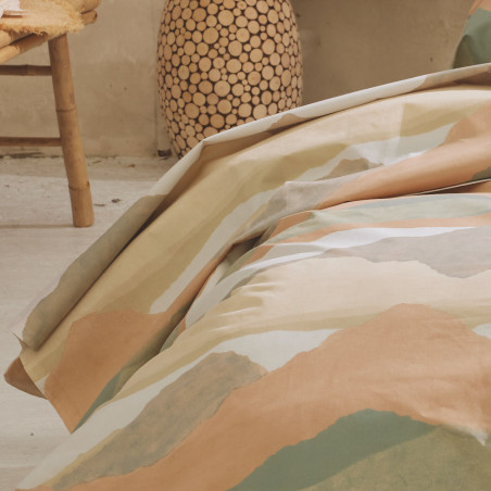 LAND Craie Drap plat Percale de coton - Tradilinge - Linge Mat