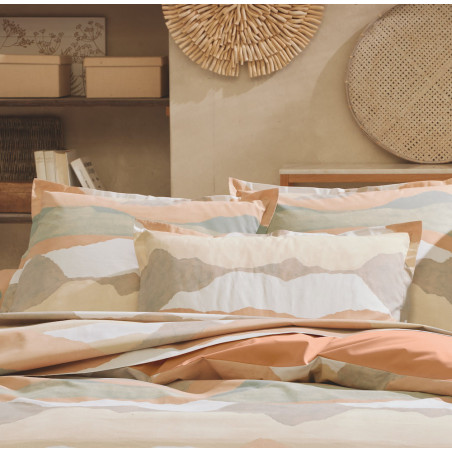 LAND Craie Taie d'oreiller et de traversin Percale de coton - Tradilinge - Linge Mat